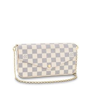 BRAND NEW IN BOX FÉLICIE POCHETTE DAMIER AZUR